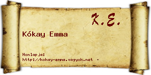 Kókay Emma névjegykártya