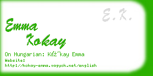 emma kokay business card